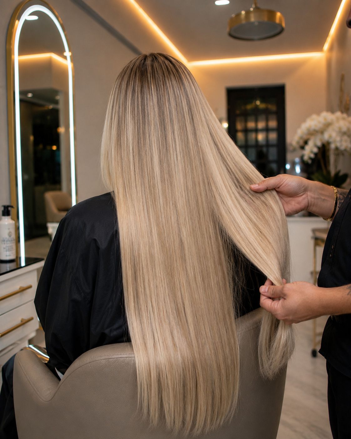 Aplicação de mega hair em salão de beleza na Savassi em Belo Horizonte